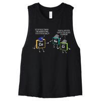 Stop You Two I'm Arresting You Salt Copper Funny Science Women's Racerback Cropped Tank