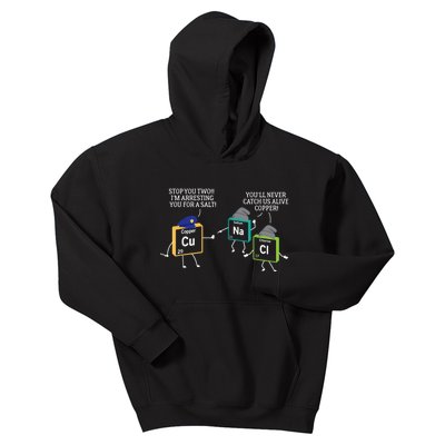 Stop You Two I'm Arresting You Salt Copper Funny Science Kids Hoodie