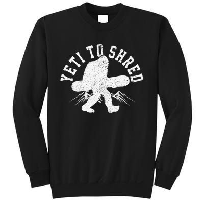 Snowboard Yeti To Shred Funny Snowboarding Bigfoot  Sweatshirt