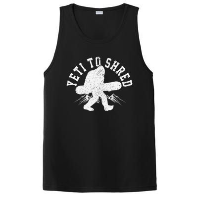 Snowboard Yeti To Shred Funny Snowboarding Bigfoot  PosiCharge Competitor Tank