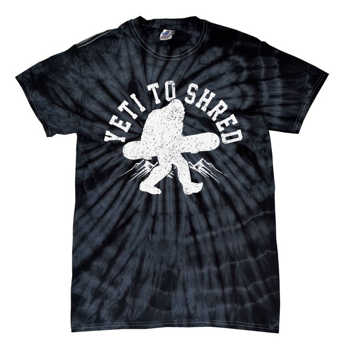 Snowboard Yeti To Shred Funny Snowboarding Bigfoot  Tie-Dye T-Shirt