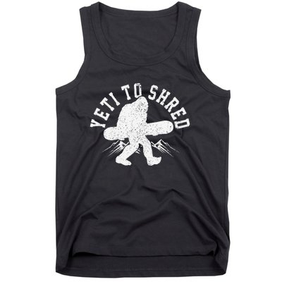 Snowboard Yeti To Shred Funny Snowboarding Bigfoot  Tank Top