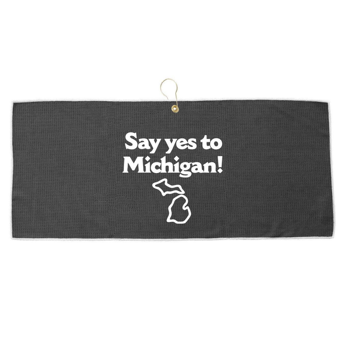 Say Yes To Michigan Large Microfiber Waffle Golf Towel