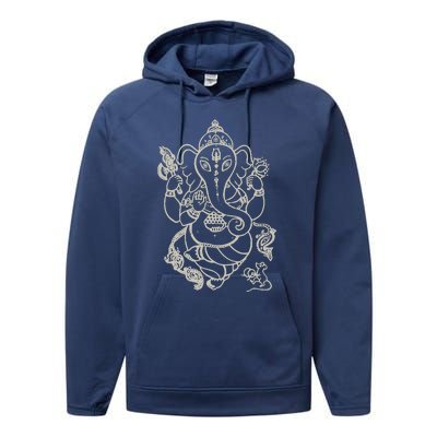 Sak Yant Thai Tattoo Ganesh Elephant God Thailand Gift Performance Fleece Hoodie