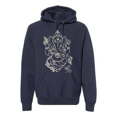 Sak Yant Thai Tattoo Ganesh Elephant God Thailand Gift Premium Hoodie