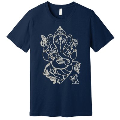 Sak Yant Thai Tattoo Ganesh Elephant God Thailand Gift Premium T-Shirt