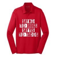 Say Yes To Tacos Silk Touch Performance Long Sleeve Polo