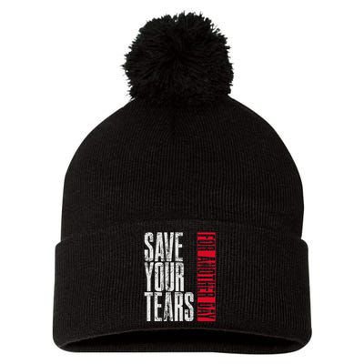 Save Your Tears Pom Pom 12in Knit Beanie