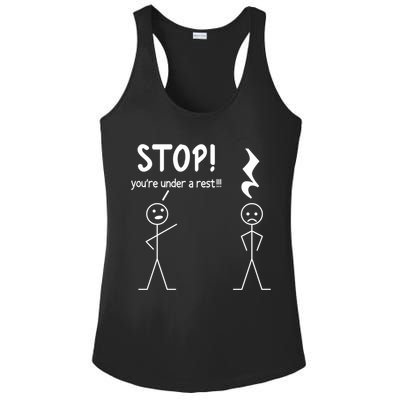 Stop You're Under A Rest Funny Music Musician Stick Cool Gift Ladies PosiCharge Competitor Racerback Tank