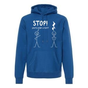 Stop You're Under A Rest Funny Music Musician Stick Cool Gift Premium Hoodie