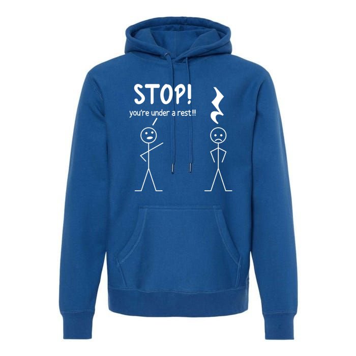 Stop You're Under A Rest Funny Music Musician Stick Cool Gift Premium Hoodie