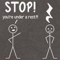 Stop You're Under A Rest Funny Music Musician Stick Cool Gift Cotton Canvas Backpack