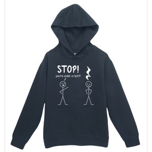 Stop You're Under A Rest Funny Music Musician Stick Cool Gift Urban Pullover Hoodie