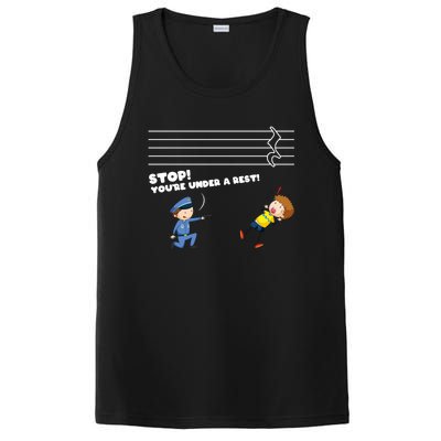 Stop You're Under A Rest Funny Music Sheet Musician Player Gift PosiCharge Competitor Tank