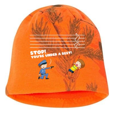 Stop You're Under A Rest Funny Music Sheet Musician Player Gift Kati - Camo Knit Beanie