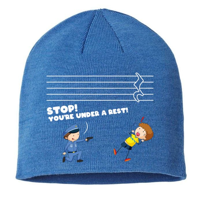 Stop You're Under A Rest Funny Music Sheet Musician Player Gift Sustainable Beanie