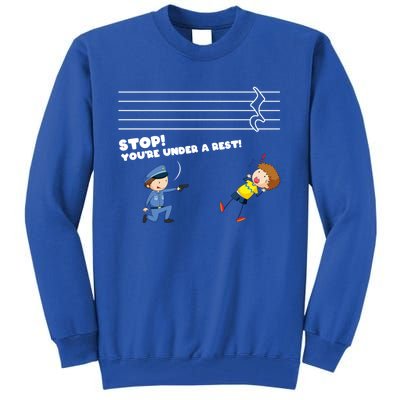 Stop You're Under A Rest Funny Music Sheet Musician Player Gift Tall Sweatshirt