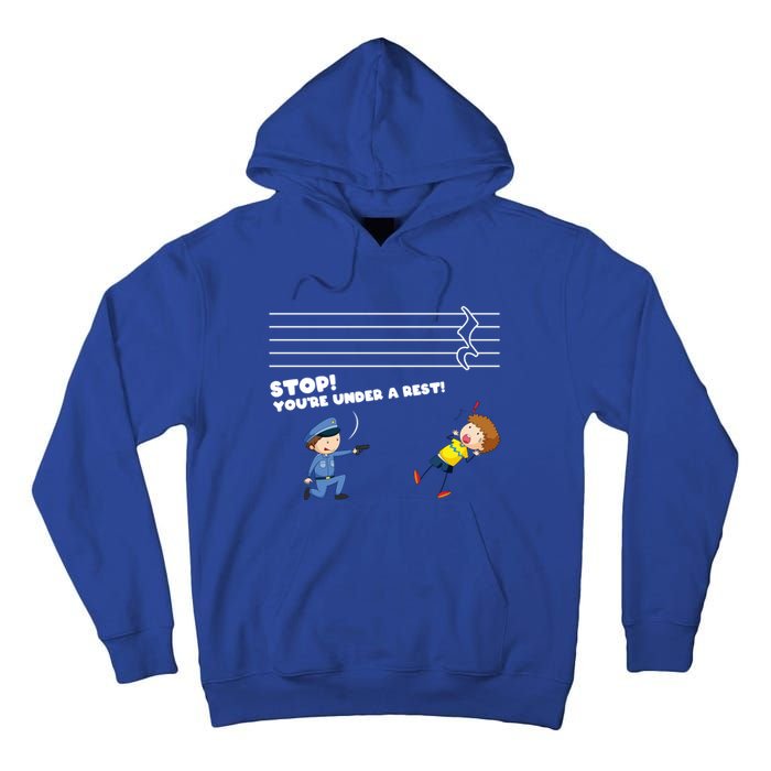 Stop You're Under A Rest Funny Music Sheet Musician Player Gift Tall Hoodie