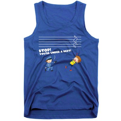 Stop You're Under A Rest Funny Music Sheet Musician Player Gift Tank Top