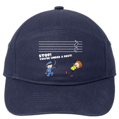 Stop You're Under A Rest Funny Music Sheet Musician Player Gift 7-Panel Snapback Hat