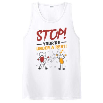 Stop You're Under A Rest Musician Funny Music Pun Meaningful Gift PosiCharge Competitor Tank