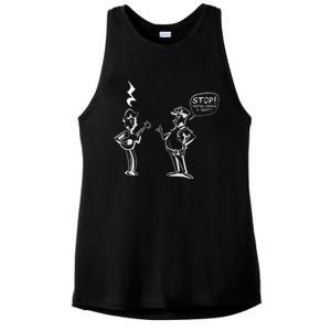 Stop! You're Under A Rest!!! Funny Music Theory Police Joke Gift Ladies PosiCharge Tri-Blend Wicking Tank