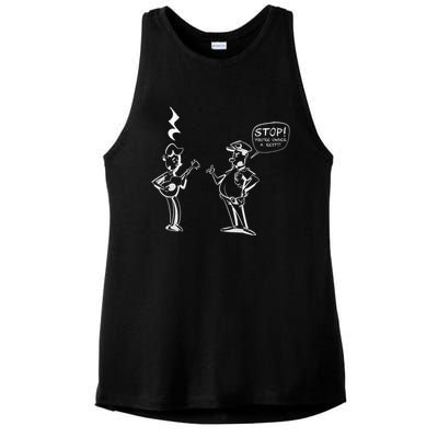 Stop! You're Under A Rest!!! Funny Music Theory Police Joke Gift Ladies PosiCharge Tri-Blend Wicking Tank