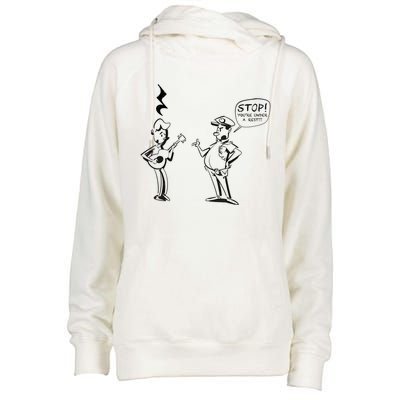 Stop! You're Under A Rest!!! Funny Music Theory Police Joke Gift Womens Funnel Neck Pullover Hood