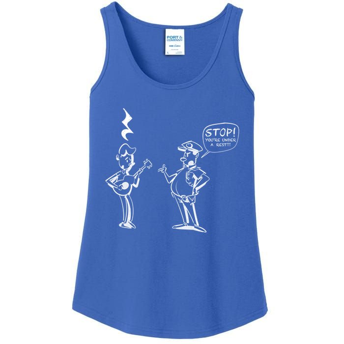 Stop! You're Under A Rest!!! Funny Music Theory Police Joke Gift Ladies Essential Tank