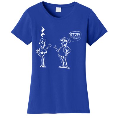 Stop! You're Under A Rest!!! Funny Music Theory Police Joke Gift Women's T-Shirt