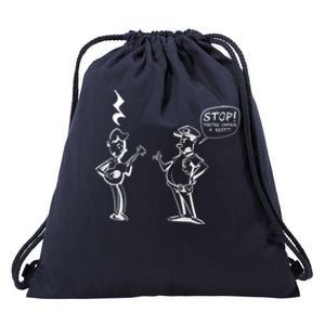 Stop! You're Under A Rest!!! Funny Music Theory Police Joke Gift Drawstring Bag