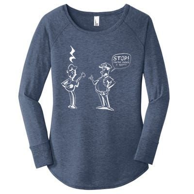 Stop! You're Under A Rest!!! Funny Music Theory Police Joke Gift Women's Perfect Tri Tunic Long Sleeve Shirt