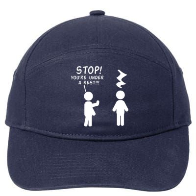 Stop You're Under A Rest Funny Music Band Gift 7-Panel Snapback Hat