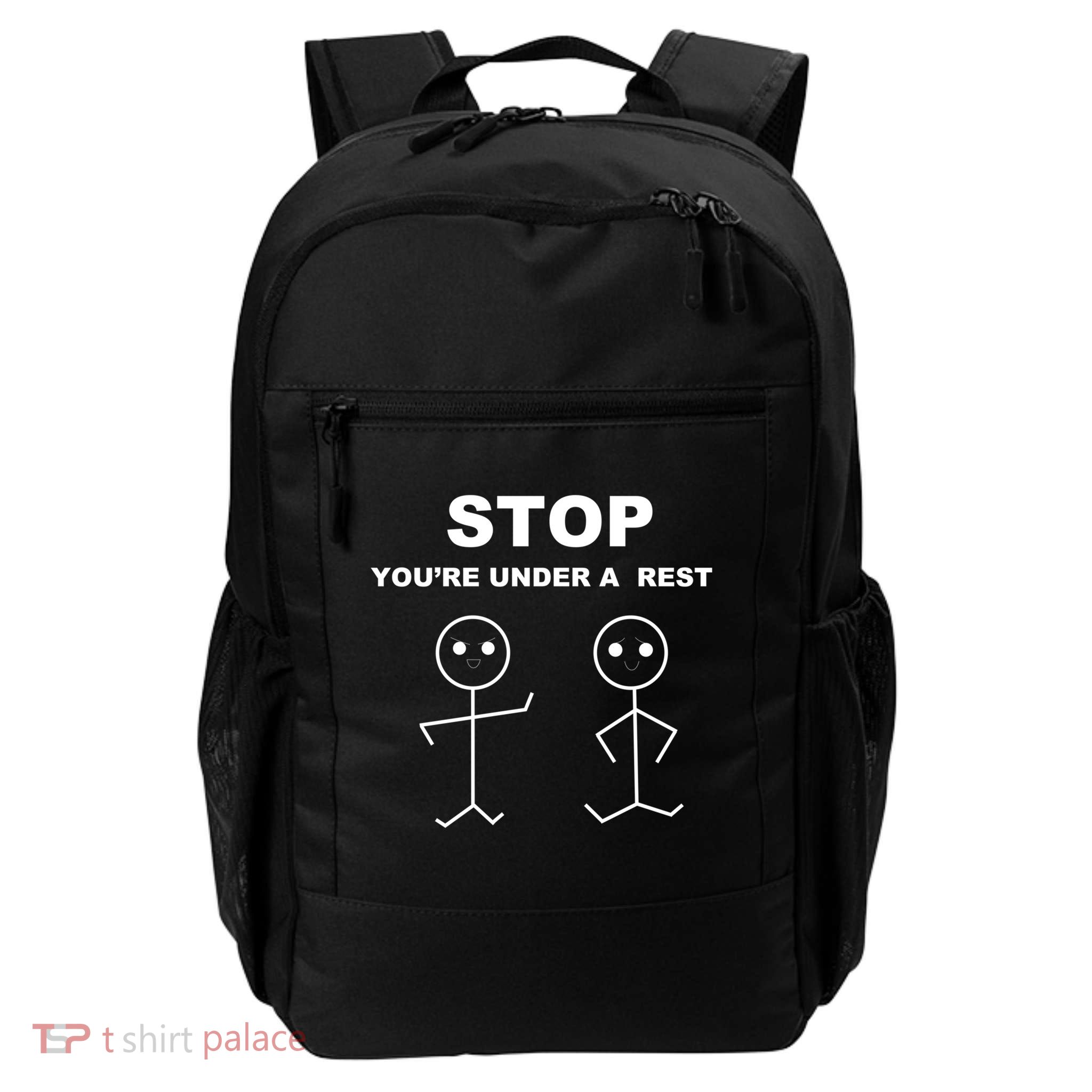 Stop You're Under A Rest Police Music Humor Novelty Funny Great Gift Backpack