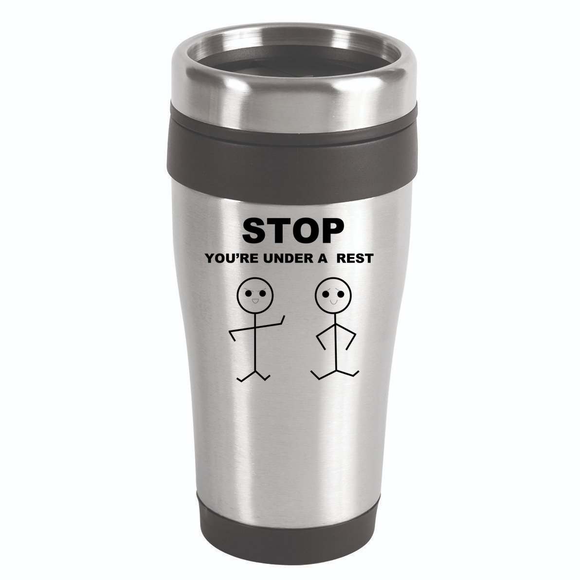 Stop You're Under A Rest Police Music Humor Novelty Funny Great Gift 16oz Travel Tumbler