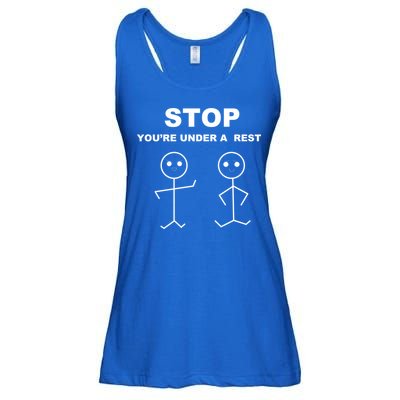 Stop You're Under A Rest Police Music Humor Novelty Funny Great Gift Ladies Essential Flowy Tank