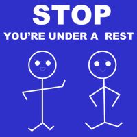 Stop You're Under A Rest Police Music Humor Novelty Funny Great Gift 16 in Basic Backpack
