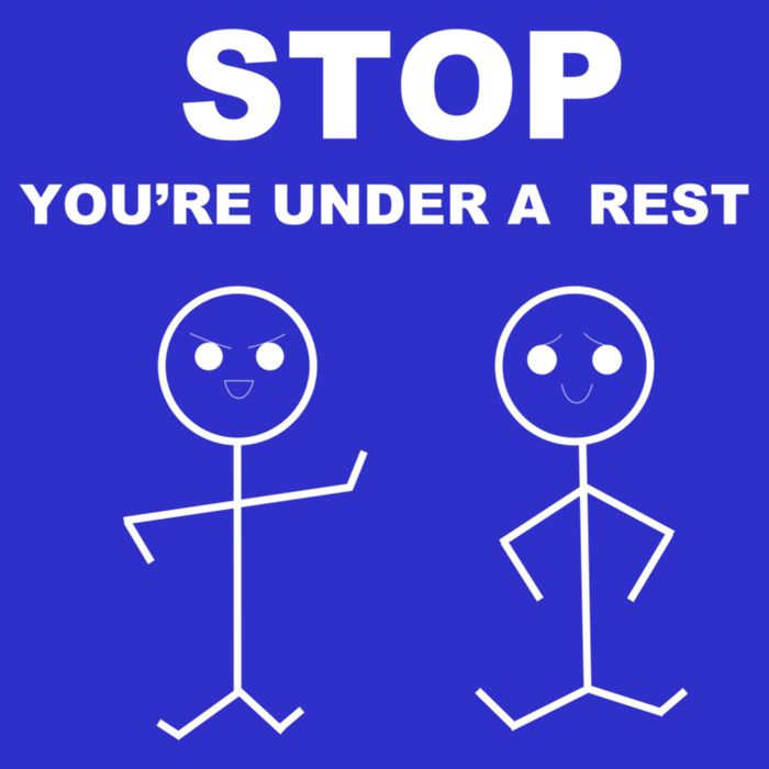 Stop You're Under A Rest Police Music Humor Novelty Funny Great Gift 16 in Basic Backpack