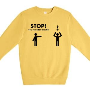 Stop You're Under A Rest Gift Premium Crewneck Sweatshirt