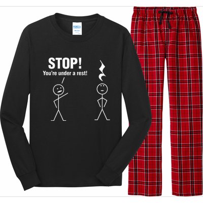 Stop! YouRe Under A Rest! Music Humor Graphic Long Sleeve Pajama Set