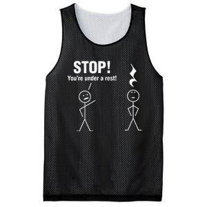 Stop! YouRe Under A Rest! Music Humor Graphic Mesh Reversible Basketball Jersey Tank