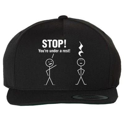 Stop! YouRe Under A Rest! Music Humor Graphic Wool Snapback Cap