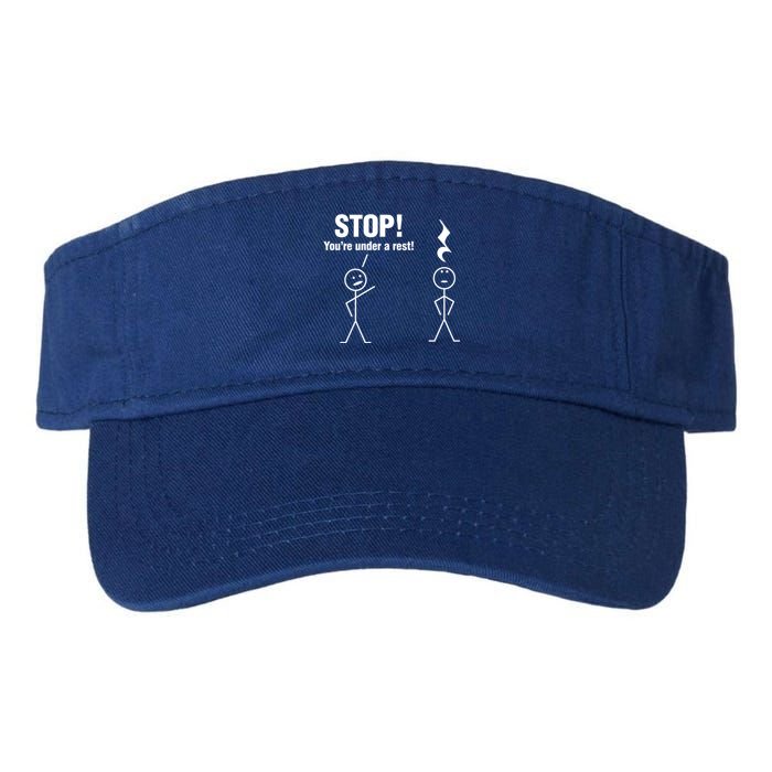 Stop! You're Under A Rest! Music Humor Graphic Gift Valucap Bio-Washed Visor