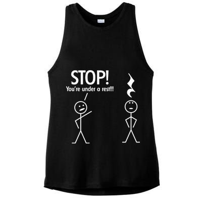 Stop You're Under A Rest Funny Ladies PosiCharge Tri-Blend Wicking Tank