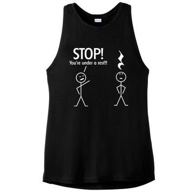 Stop You're Under A Rest Funny Ladies PosiCharge Tri-Blend Wicking Tank