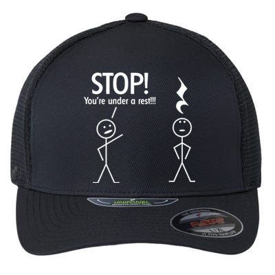 Stop You're Under A Rest Funny Flexfit Unipanel Trucker Cap