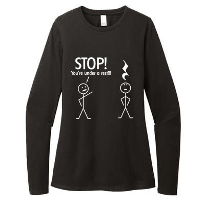 Stop You're Under A Rest Funny Womens CVC Long Sleeve Shirt