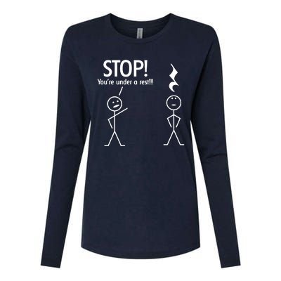 Stop You're Under A Rest Funny Womens Cotton Relaxed Long Sleeve T-Shirt