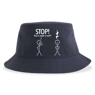 Stop You're Under A Rest Funny Sustainable Bucket Hat