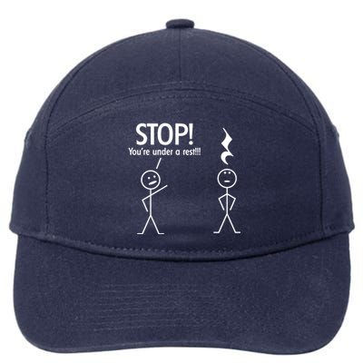 Stop You're Under A Rest Funny 7-Panel Snapback Hat